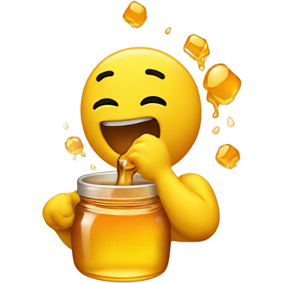yellow emoji throwing up honey emoji