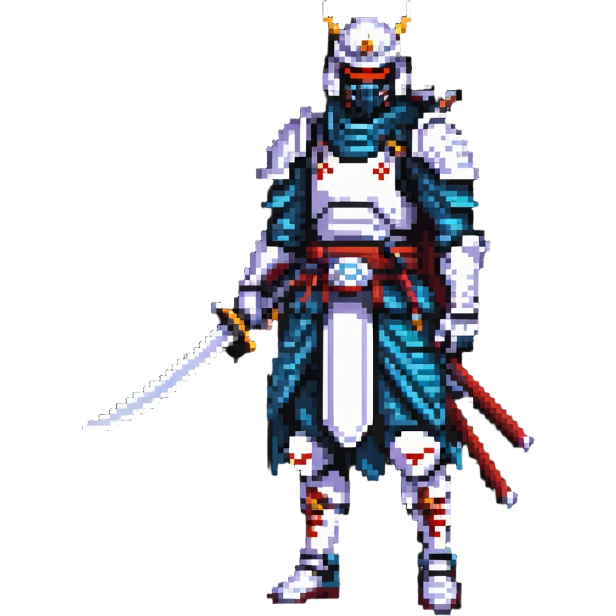 male cyborg samurai nomad with tech equipment emoji
