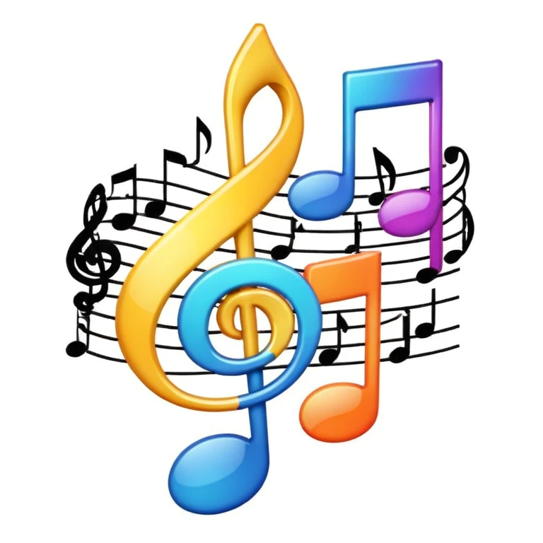 Thanks with musical notes  emoji
