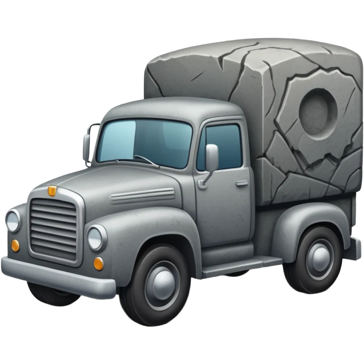 grave stone with a truck engraved in jt emoji