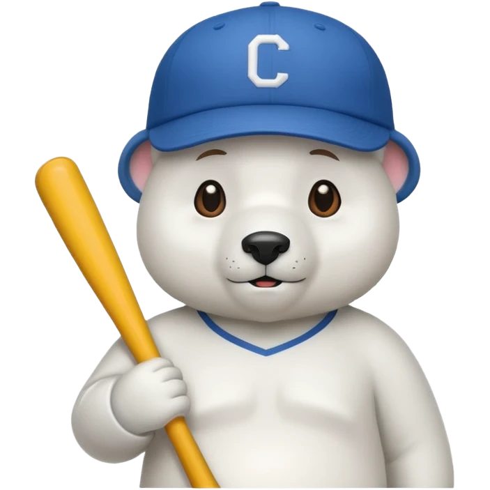 white Bear with cap emoji