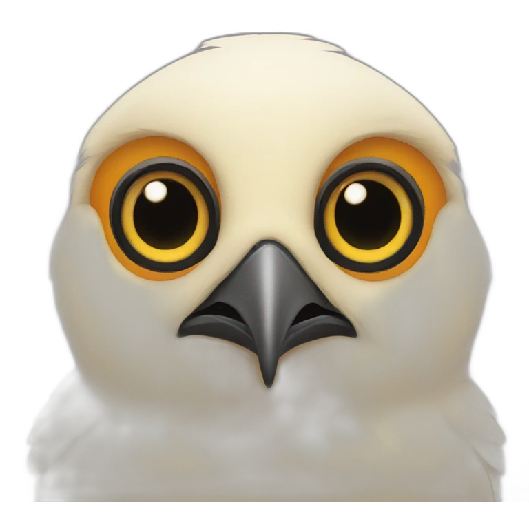 Bird has human eyes and ears emoji