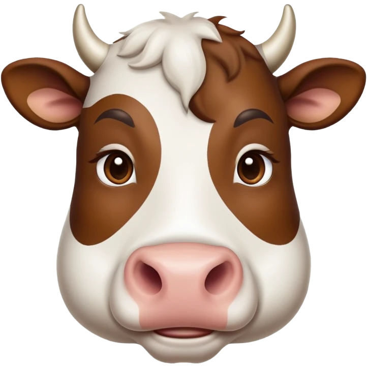 cinematic-noble-brown-and-white-cow-portrait-emoji,-poised-and-regal,-with-a-large,-sturdy-build-and-a-beautifully-patterned-hide-of-rich-brown-accented-by-crisp-white-patches,-deep-set-soulful-brown-eyes,-simplified-yet-sharp-and-sophisticated emoji