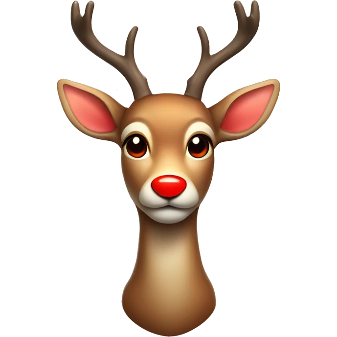 Deer with glowing red nose emoji