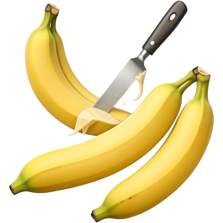A banana being chopped in slices emoji