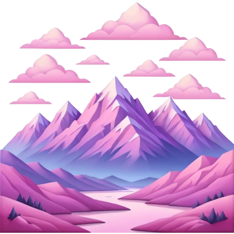 pink landscape with mountains and sky emoji