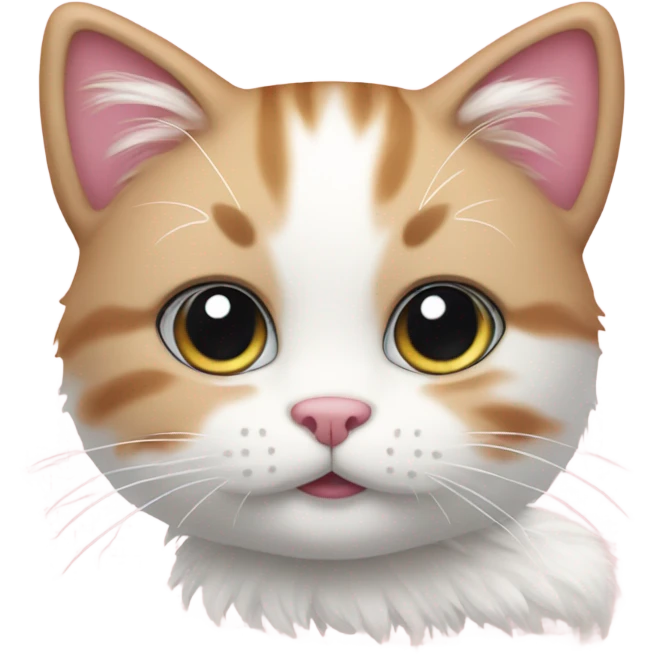 cute cat soft pink and white emoji