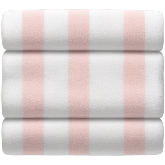 white and light pink striped folded towel emoji