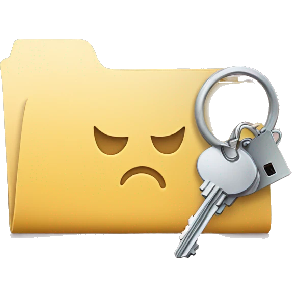 folder with documents and keys on it emoji