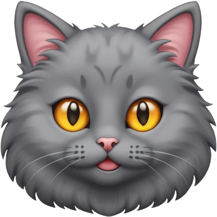 Silly grey cat  emoji