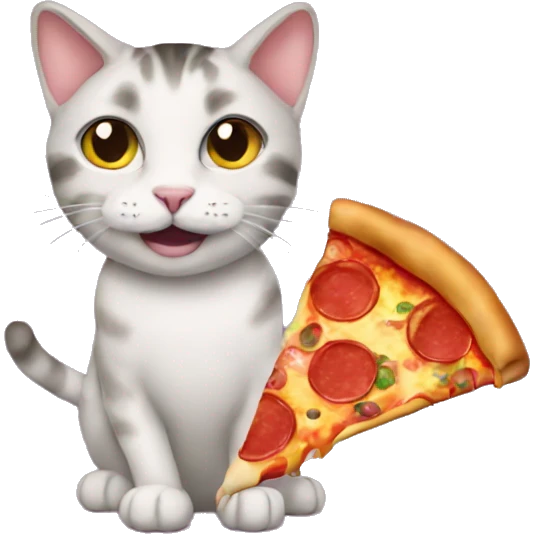 Cat with pizza emoji