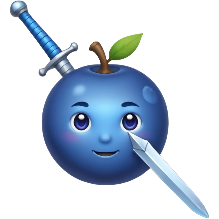 Blueberry fruit with sword emoji
