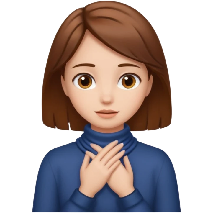 Girl with hands around neck emoji