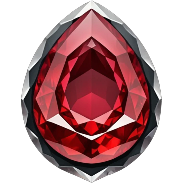 Natural shiny crystal ruby-garnet-blood-obsidian-geode emoji