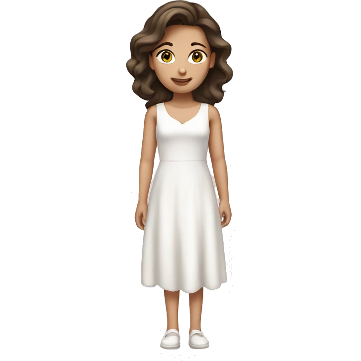 Brunette white girl with white dress emoji