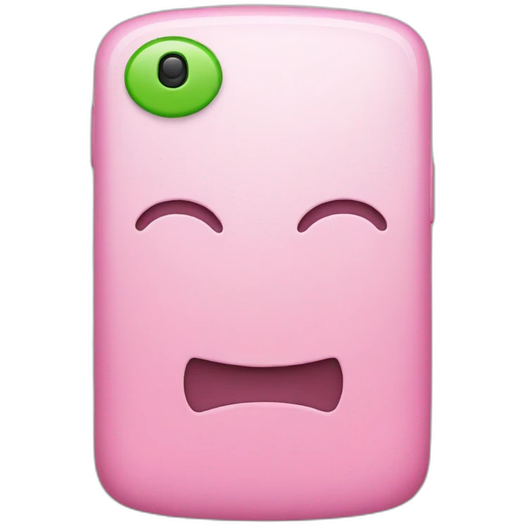 pink green smartphone emoji
