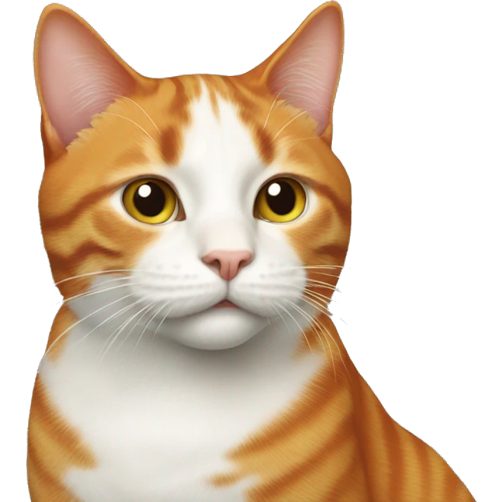 realistic ginger cat with white face  emoji