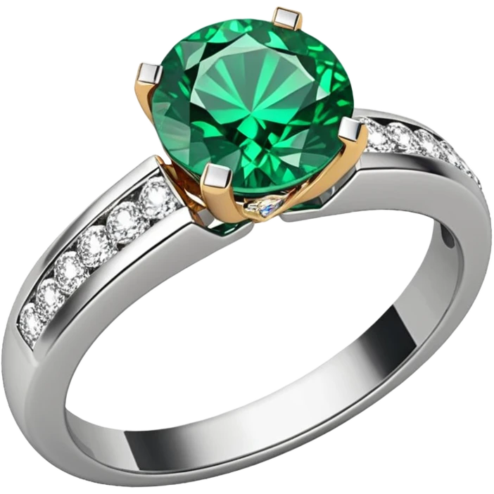 glitter esmerald diamond married ring emoji