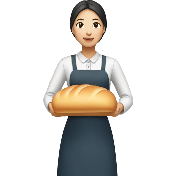 asian amish woman holding a loaf of bread emoji