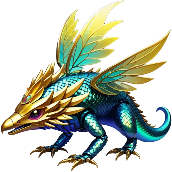  Epic legendary warm-colored fir fiery sunny rare glowing mechanical Shiny sparkly transparent bioluminescent luminescent vibrant bright pastel dark exotic iridescent colorful gradients futuristic modern metallic glossy glittery fantasy-cyber-Fakémon-Vernid-creature emoji