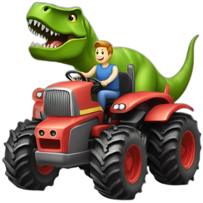 tractor-with-t-rex-driving emoji