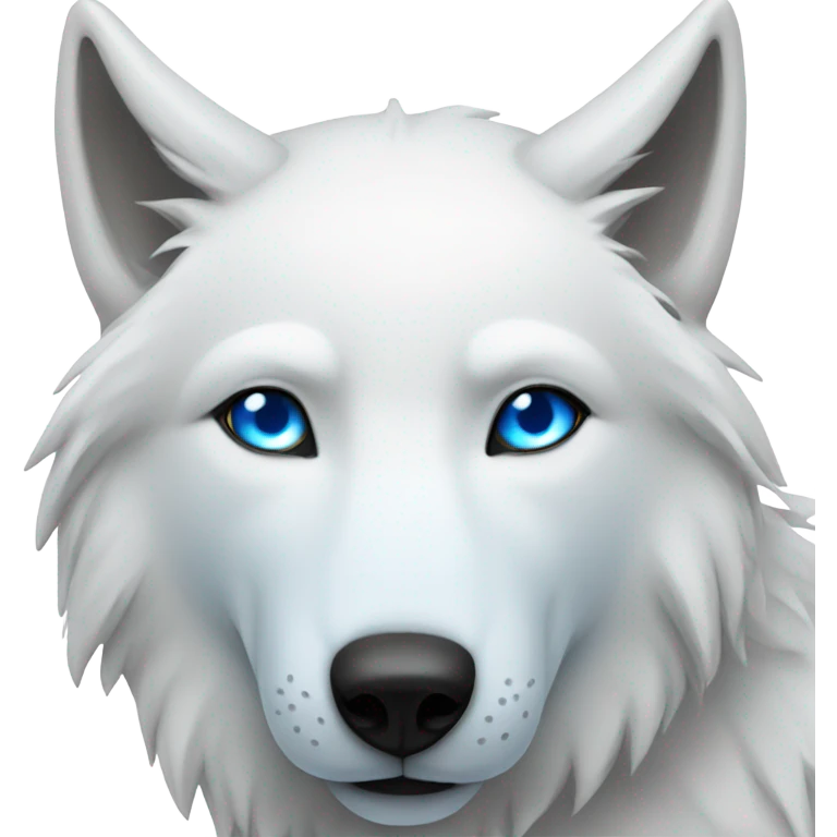 White wolf blue eyes emoji