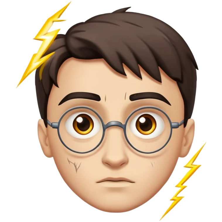 Harry Potter, between the eyebrows appear a Lightning-shaped scar  emoji