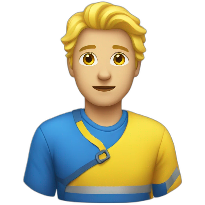 Blue yellow emoji