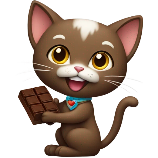 cat holding chocolate emoji