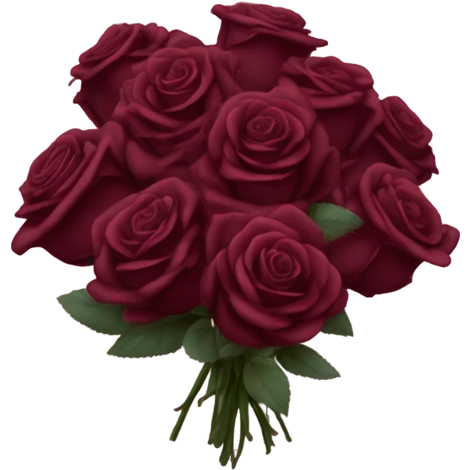 bouquet of burgundy roses  emoji