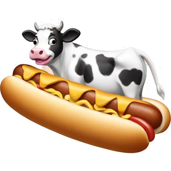 Cow on hotdog emoji