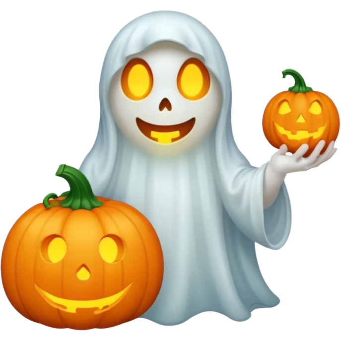 ghost holding pumpkin emoji