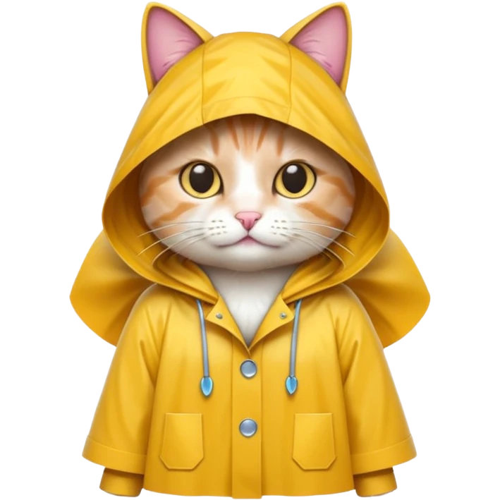 cat wearing a raincoat emoji