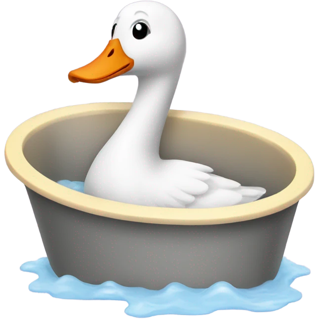 Goose in a bathtub emoji