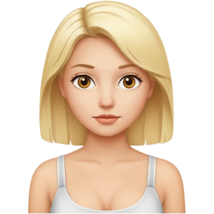 sexy blonde  without a bra emoji