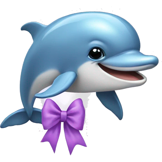 Dolphin with lilac bow emoji