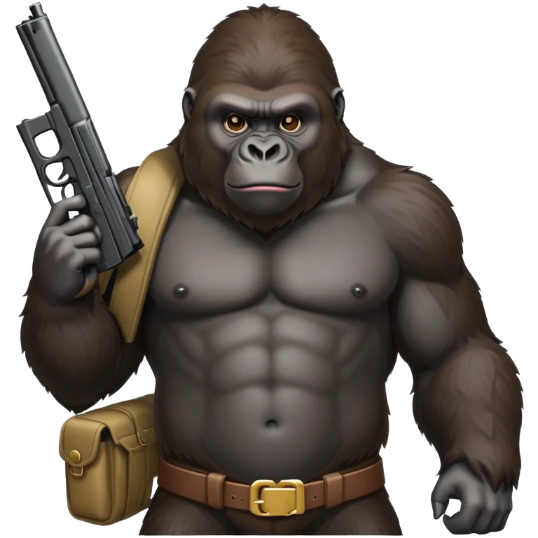 Gorilla shooting guns emoji