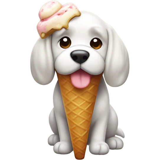 Cane bassotto che mangia gelato emoji