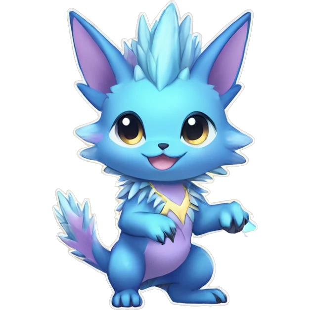 Anthro Scalie Spiky Cool Edgy Magical Shiny Colorful Pastel Sparkle Anime-style Chibi Fantasy-Animal-Fakémon-Pokémon-Hybrid Fur Sona Aesthetic Full Body emoji