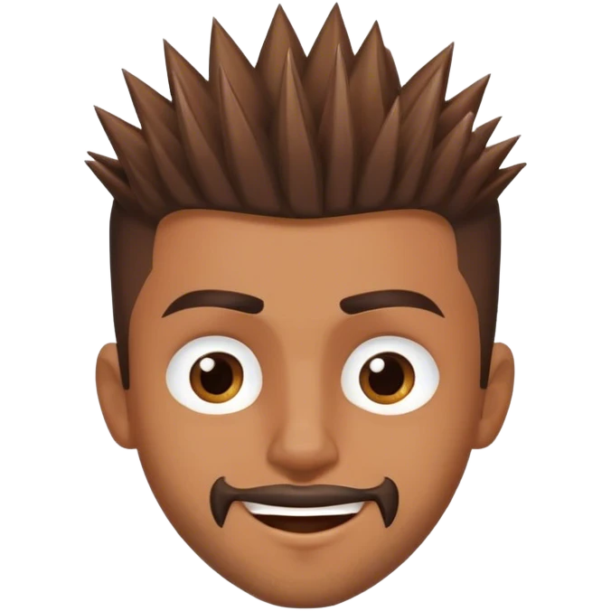 a spikey comb over brown haired, brown eyed, young man with a light goatee winking  emoji