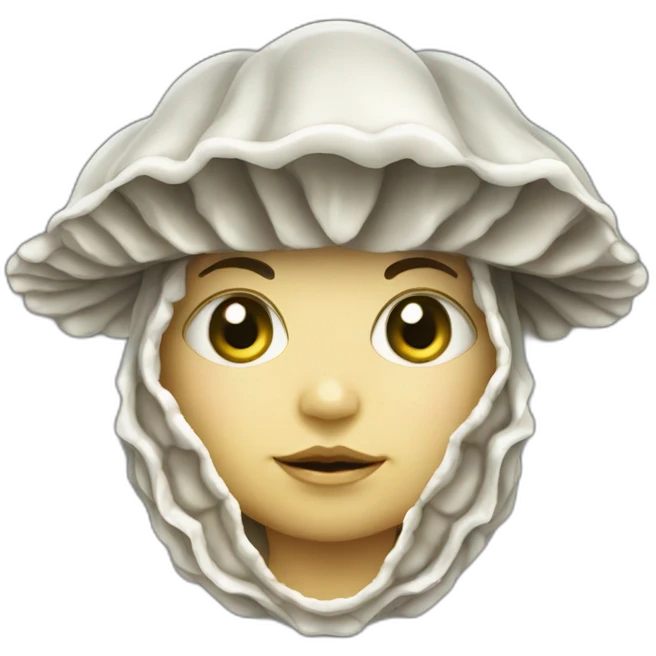 Personification oyster baby in shield emoji