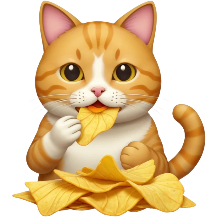 Cat  eating chips emoji
