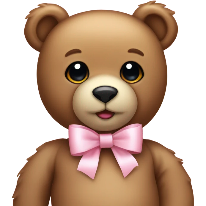 teddy bear with pastel pink bow emoji