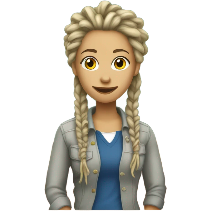 white female dreadlocks ripped jeans teacher emoji