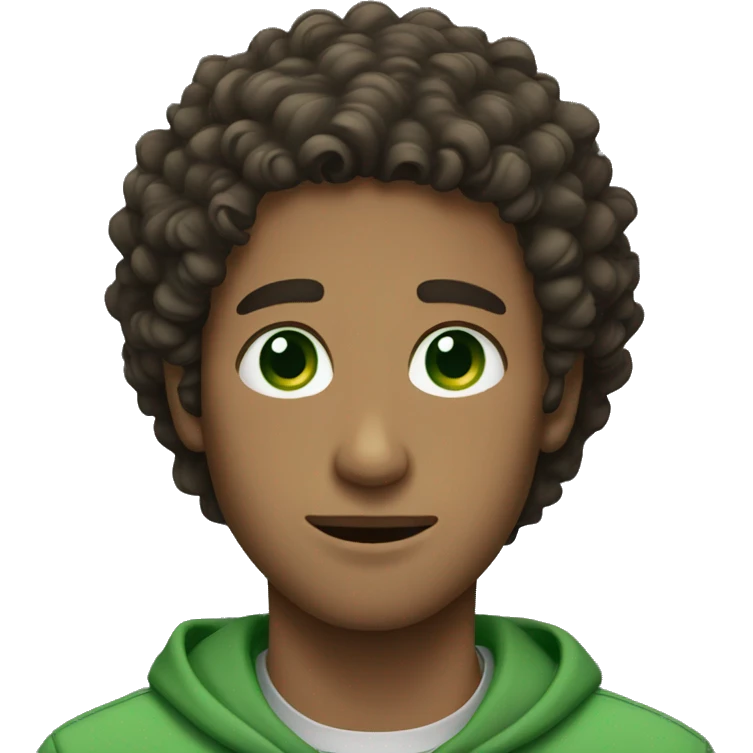 Guy with curly hair and green eyes  emoji