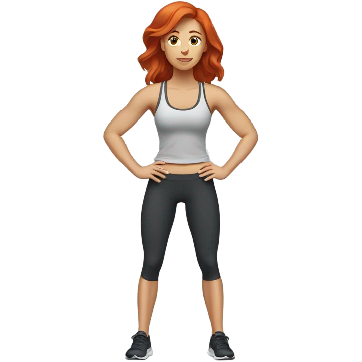Redhead woman exercising  emoji