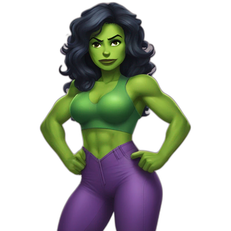 She-Hulk with phone in love emoji