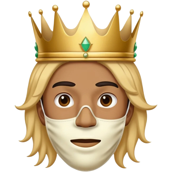 Guy wearing a covid mask and a crown emoji