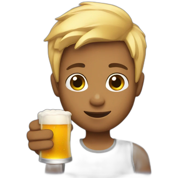 Gay boy holding a beer emoji