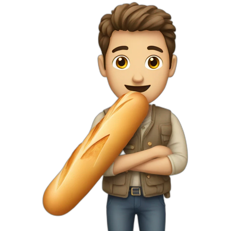 A french guy with baguette emoji